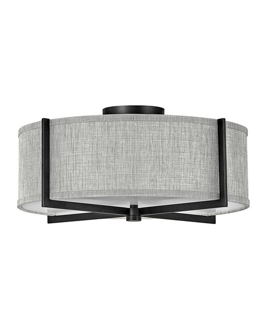 Hinkley Lighting Axis Heathered Gray Medium Semi-flush Mount Black 41707BK