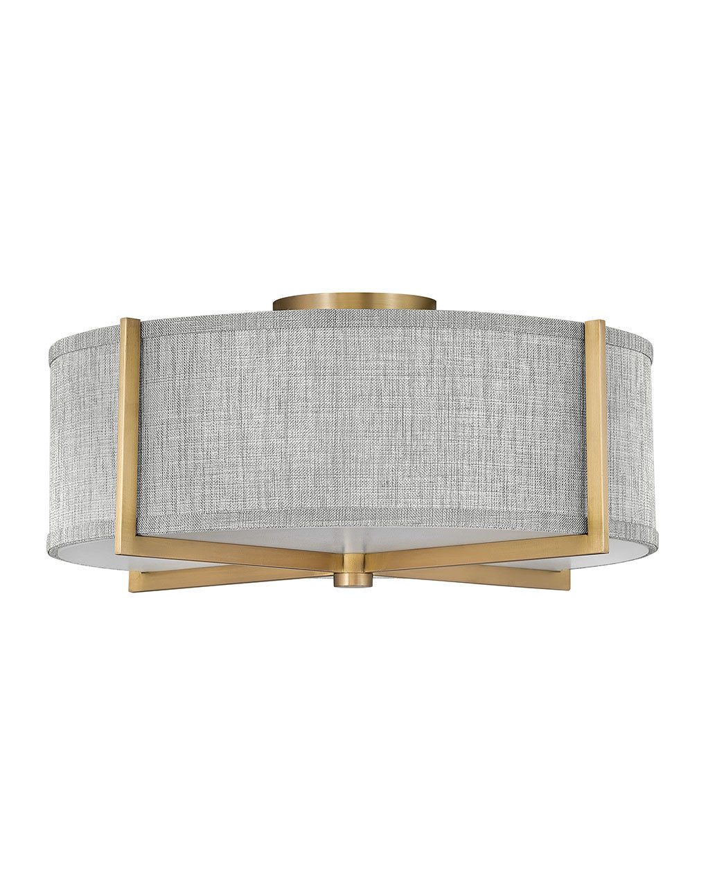 Hinkley Lighting Axis Heathered Gray Medium Semi-flush Mount Heritage Brass 41707HB