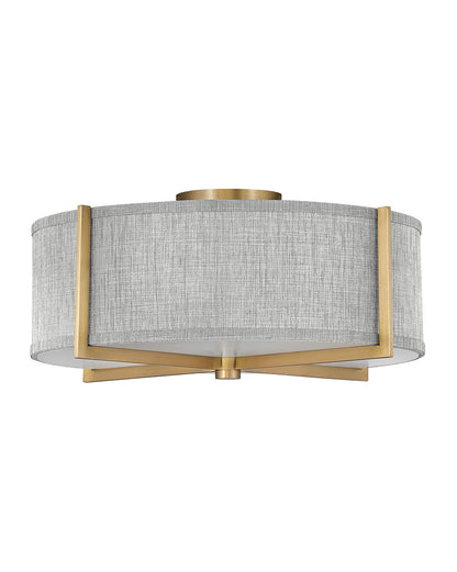 Hinkley Lighting Axis Heathered Gray Medium Semi-flush Mount Heritage Brass 41707HB