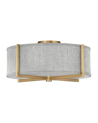 Hinkley Lighting Axis Heathered Gray Medium Semi-flush Mount Heritage Brass 41707HB