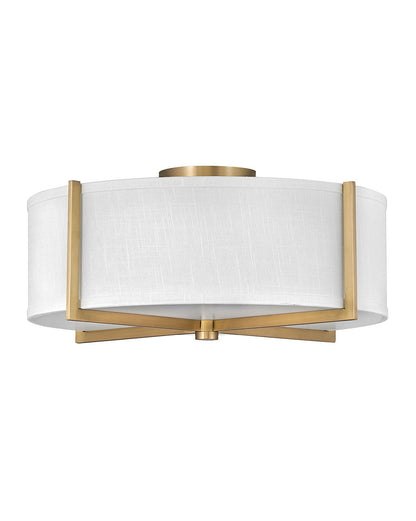 Hinkley Lighting Axis Off White Medium Semi-flush Mount Heritage Brass 41708HB