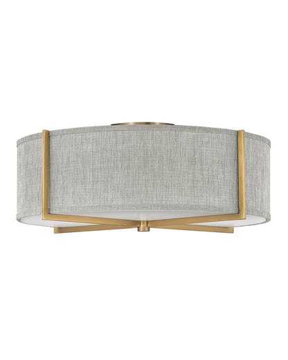 Hinkley Lighting Axis Heathered Gray Large Semi-flush Mount Heritage Brass 41709HB