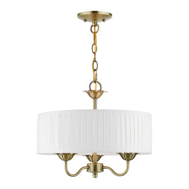 Livex Lighting Edinburgh Collection  3 Light Antique Brass Pendant Chandelier in Antique Brass 41773-01