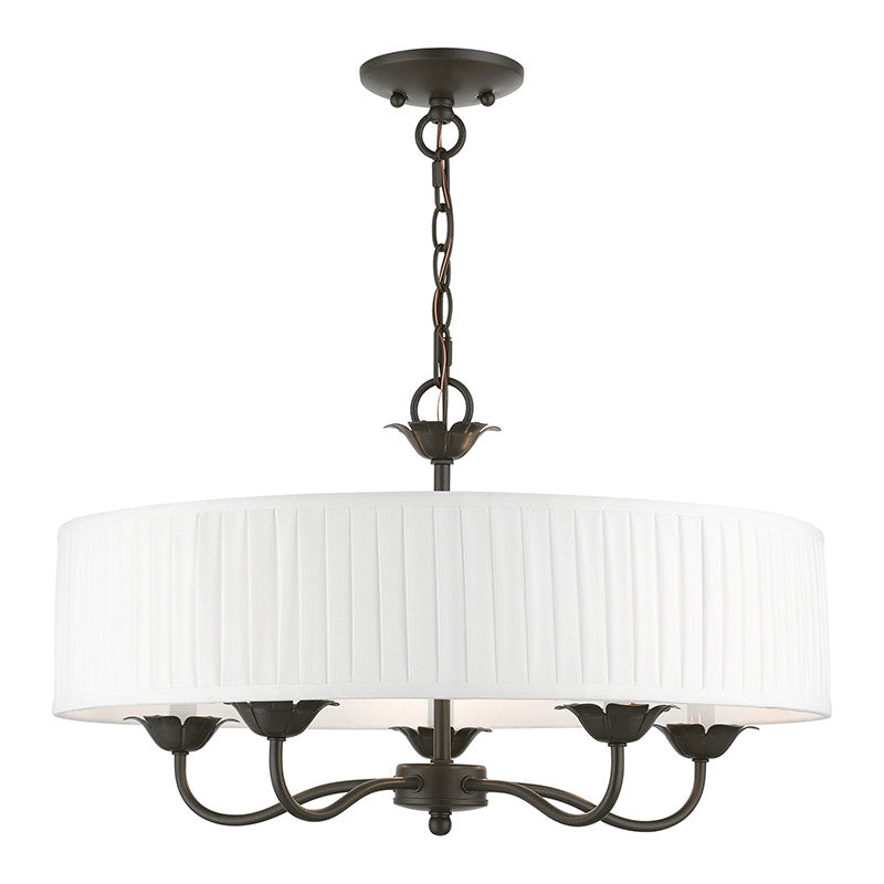 Livex Lighting Edinburgh Collection  5 Light English Bronze Pendant Chandelier in English Bronze 41775-92