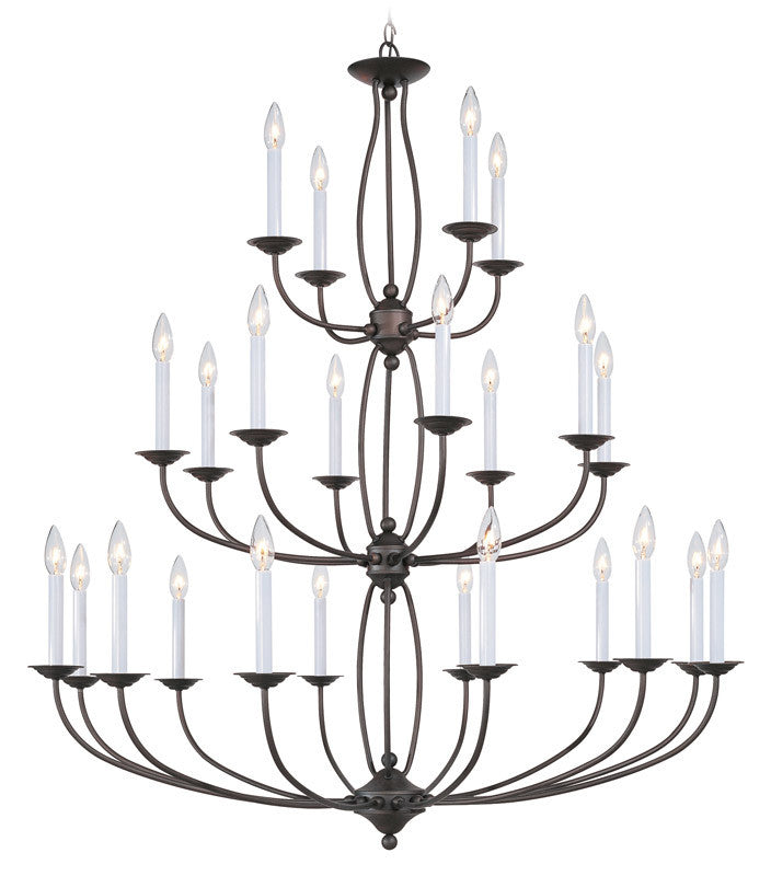 Livex Lighting Home Basics Collection 24 Light Bronze Chandelier in Bronze 4180-07