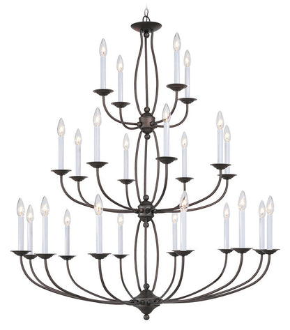 Livex Lighting Home Basics Collection 24 Light Bronze Chandelier in Bronze 4180-07