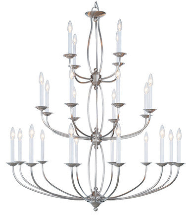 Livex Lighting Home Basics Collection 24 Light Brushed Nickel Chandelier in Brushed Nickel 4180-91