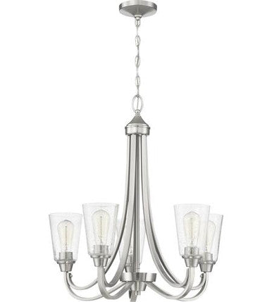 Craftmade 5 Light Chandelier in Brushed Polished Nickel 41925-BNK-CS