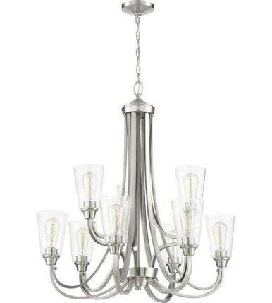 Craftmade 9 Light Chandelier in Brushed Polished Nickel 41929-BNK-CS