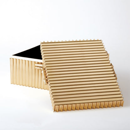 Global Views Corrugated Bamboo Box Brass Large 9.92034