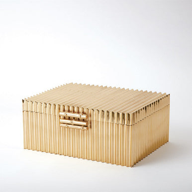 Global Views Corrugated Bamboo Box Brass Large 9.92034