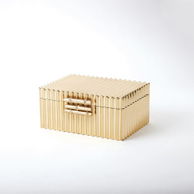 Global Views Corrugated Bamboo Box Brass Small 9.92035