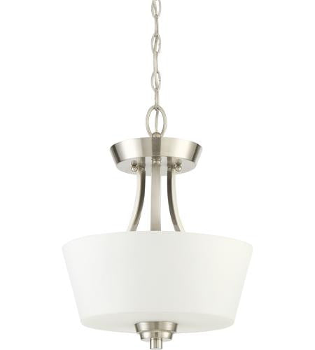 Craftmade Grace 2 Light Convertible Semi Flush in Brushed Polished Nickel 41952-BNK