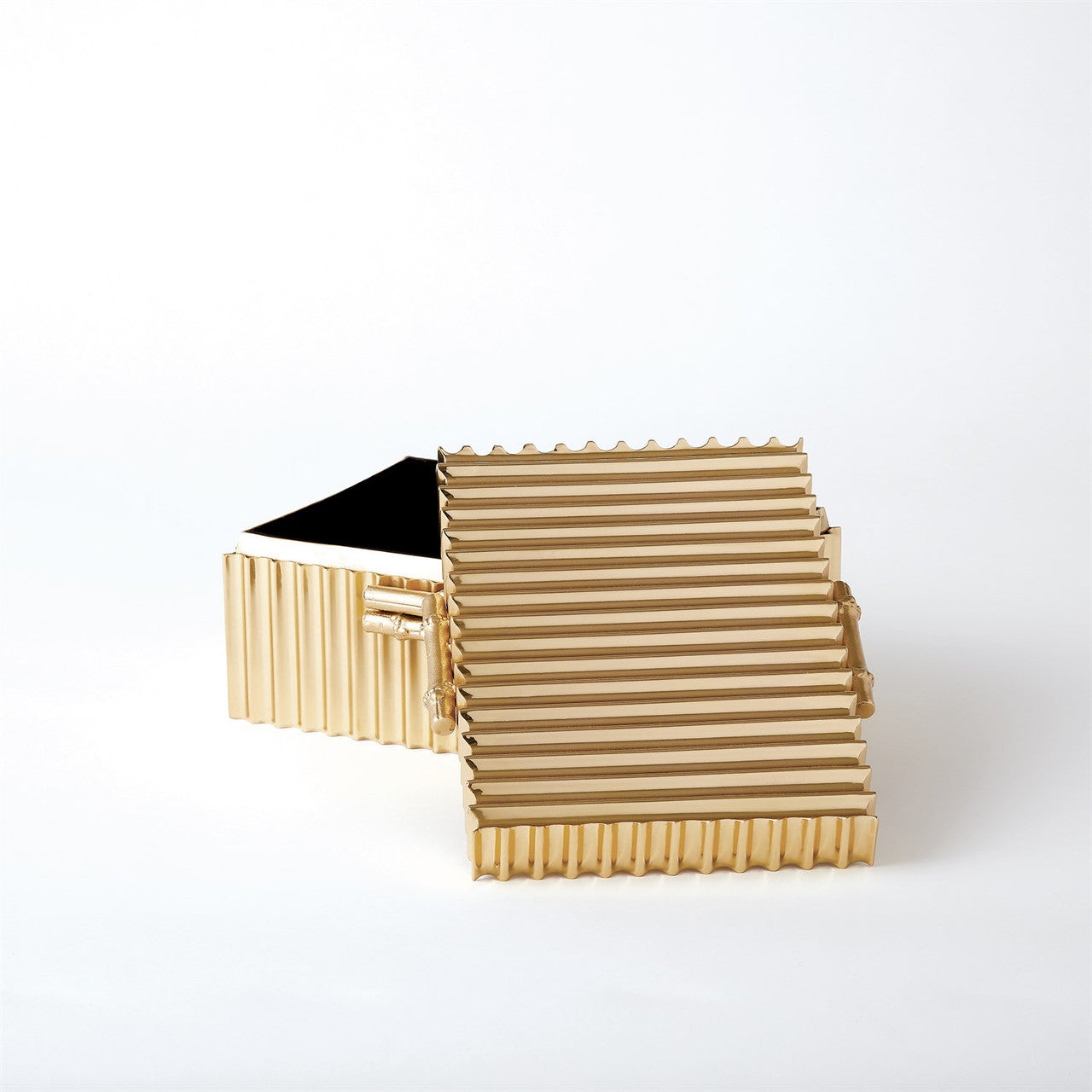 Global Views Corrugated Bamboo Box Brass Small 9.92035