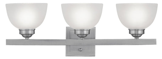 Livex Lighting Somerset Collection 3 Light Brushed Nickel Bath Light in Brushed Nickel 4203-91