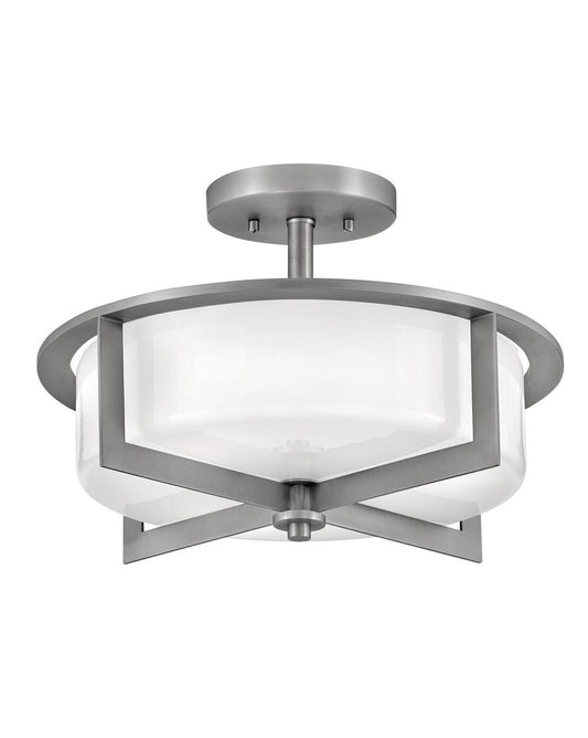 Hinkley Lighting Baxley Medium Semi-Flush Mount in Antique Nickel 42033AN