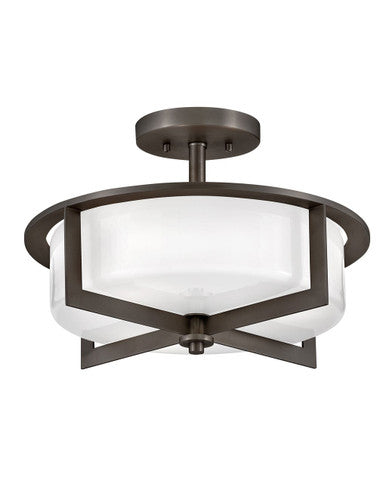 Hinkley Lighting Baxley Medium Semi-Flush Mount in Black Oxide 42033BX