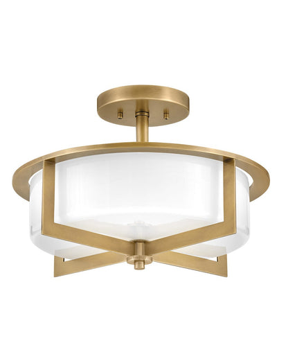 Hinkley Lighting Baxley Medium Semi-Flush Mount in Heritage Brass 42033HB