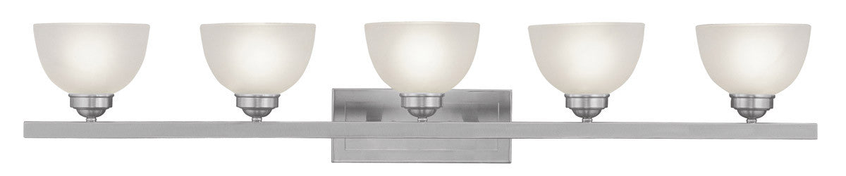 Livex Lighting Somerset Collection 5 Light Brushed Nickel Bath Light in Brushed Nickel 4205-91