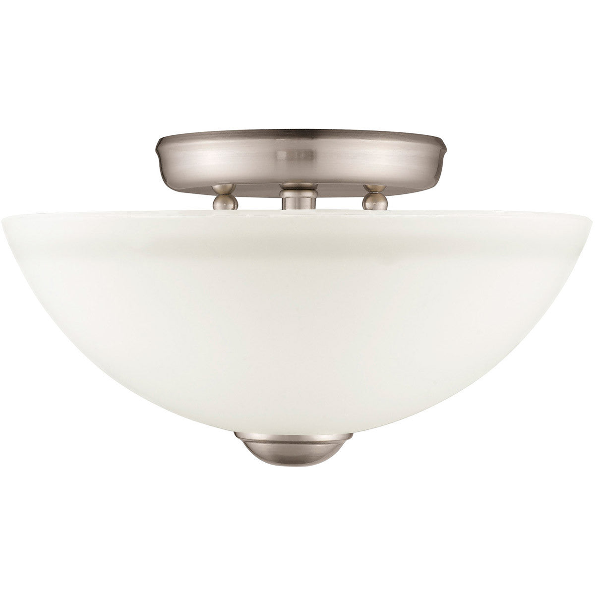 Livex Lighting Somerset Collection 2 Light Brushed Nickel Ceiling Mount in Brushed Nickel 4206-91