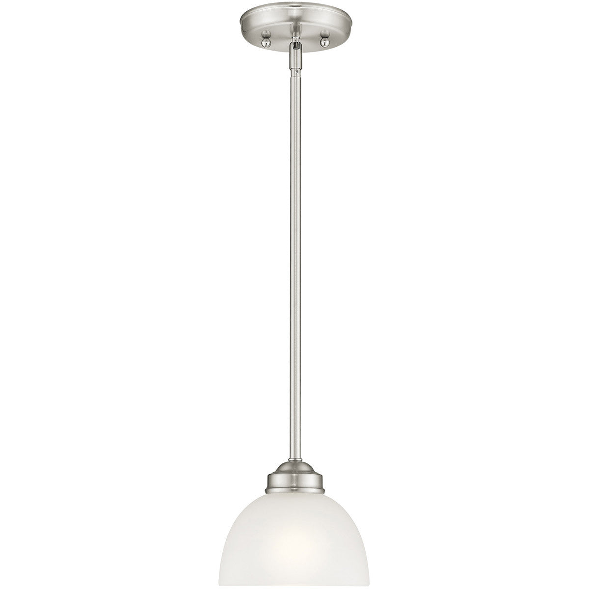 Livex Lighting Somerset Collection 1 Light Brushed Nickel Mini Pendant in Brushed Nickel 4210-91