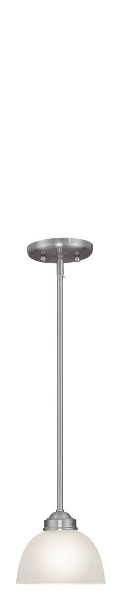 Livex Lighting Somerset Collection 1 Light Brushed Nickel Mini Pendant in Brushed Nickel 4210-91