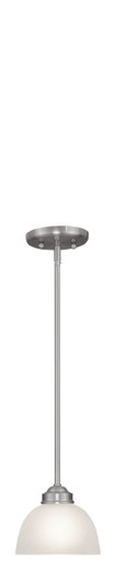 Livex Lighting Somerset Collection 1 Light Brushed Nickel Mini Pendant in Brushed Nickel 4210-91