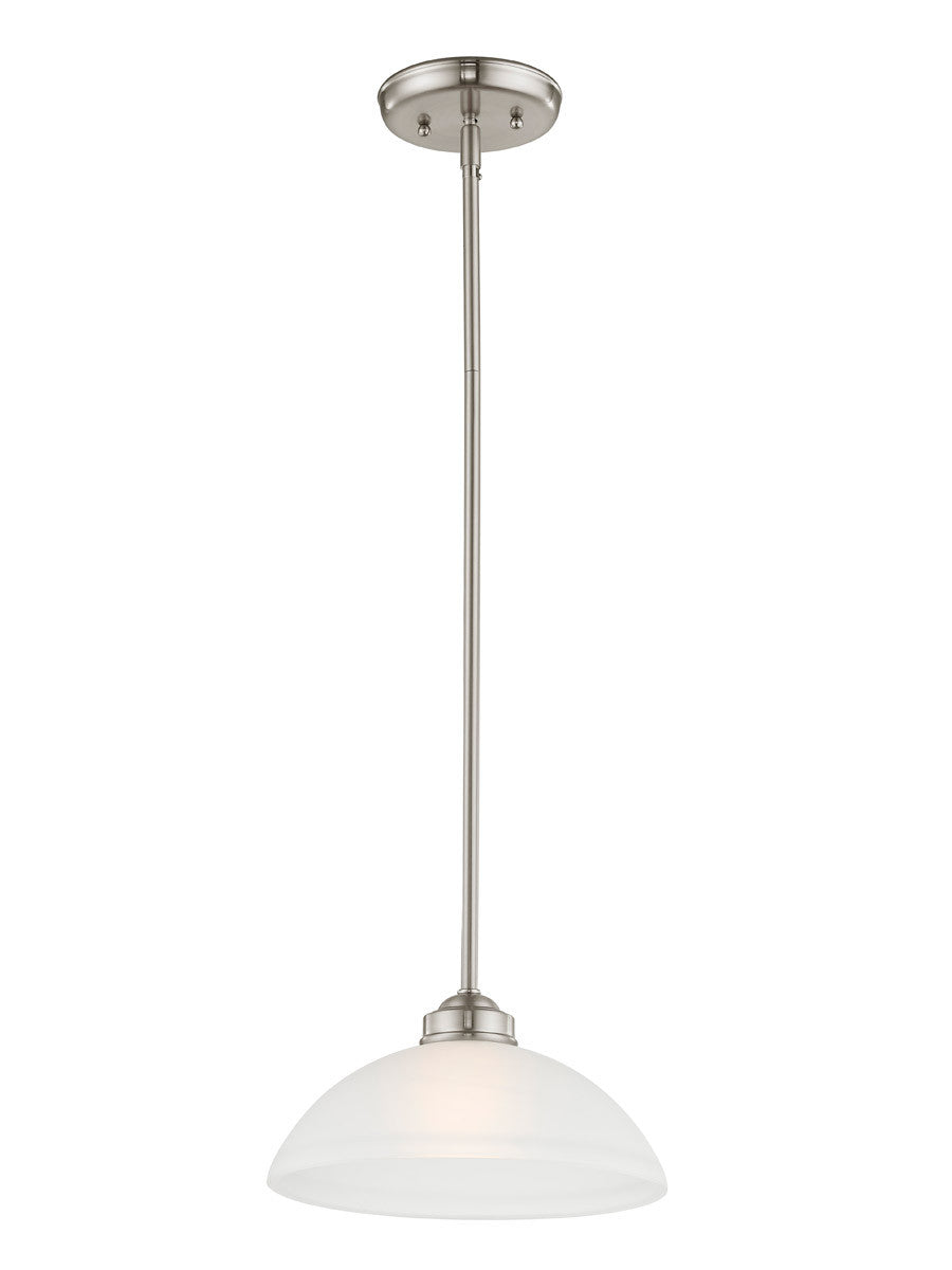 Livex Lighting Somerset Collection 1 Light Brushed Nickel Pendant in Brushed Nickel 4211-91