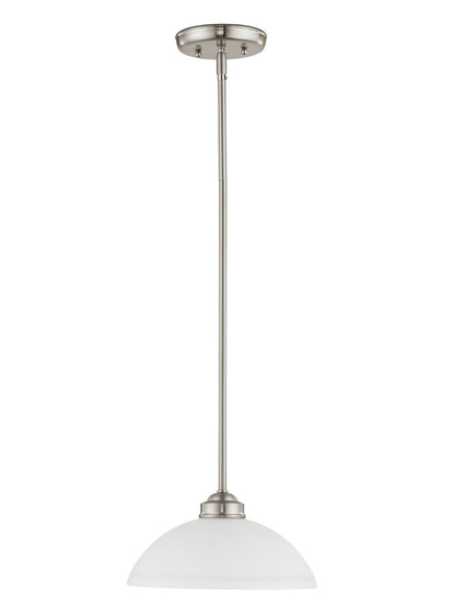 Livex Lighting Somerset Collection 1 Light Brushed Nickel Pendant in Brushed Nickel 4211-91