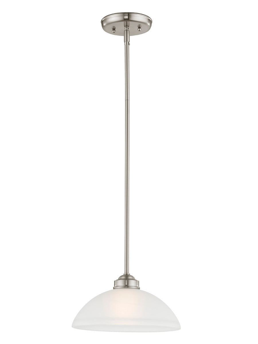 Livex Lighting Somerset Collection 1 Light Brushed Nickel Pendant in Brushed Nickel 4211-91