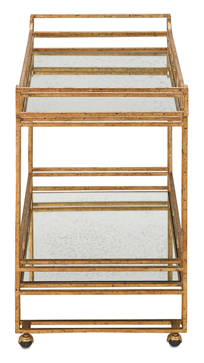 Currey & Co. Odeon Gold Bar Cart 4217