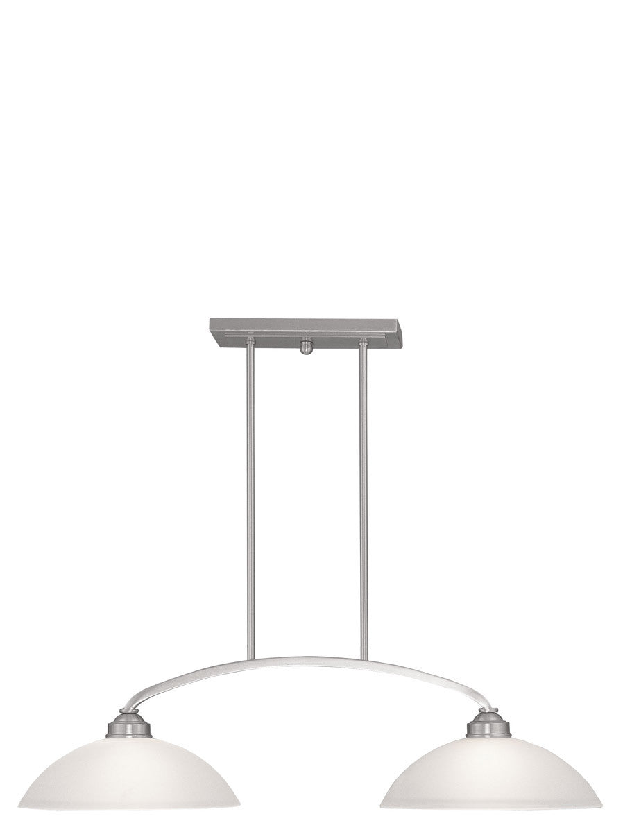 Livex Lighting Somerset Collection 2 Light Brushed Nickel Billiard/Island in Brushed Nickel 4222-91