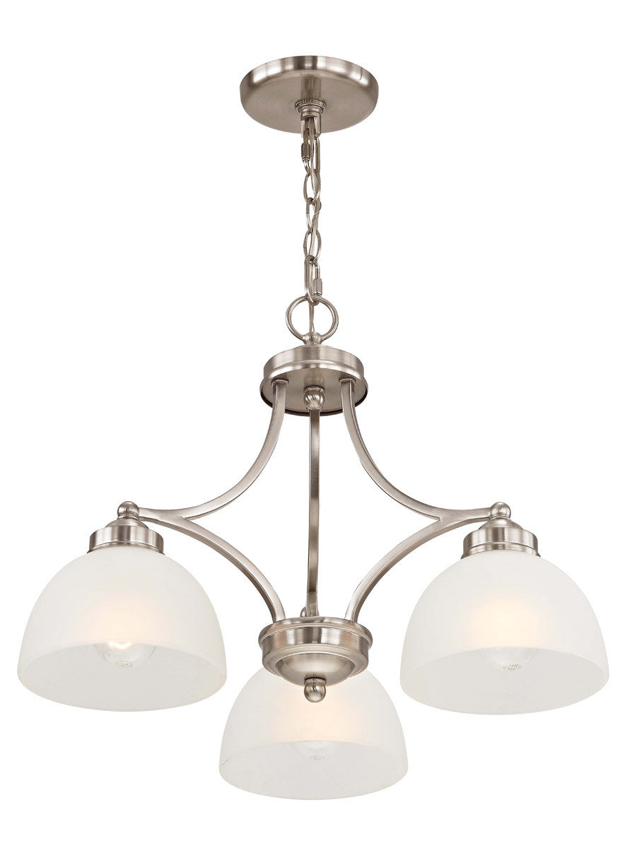 Livex Lighting Somerset Collection 3 Light Brushed Nickel Chandelier in Brushed Nickel 4223-91