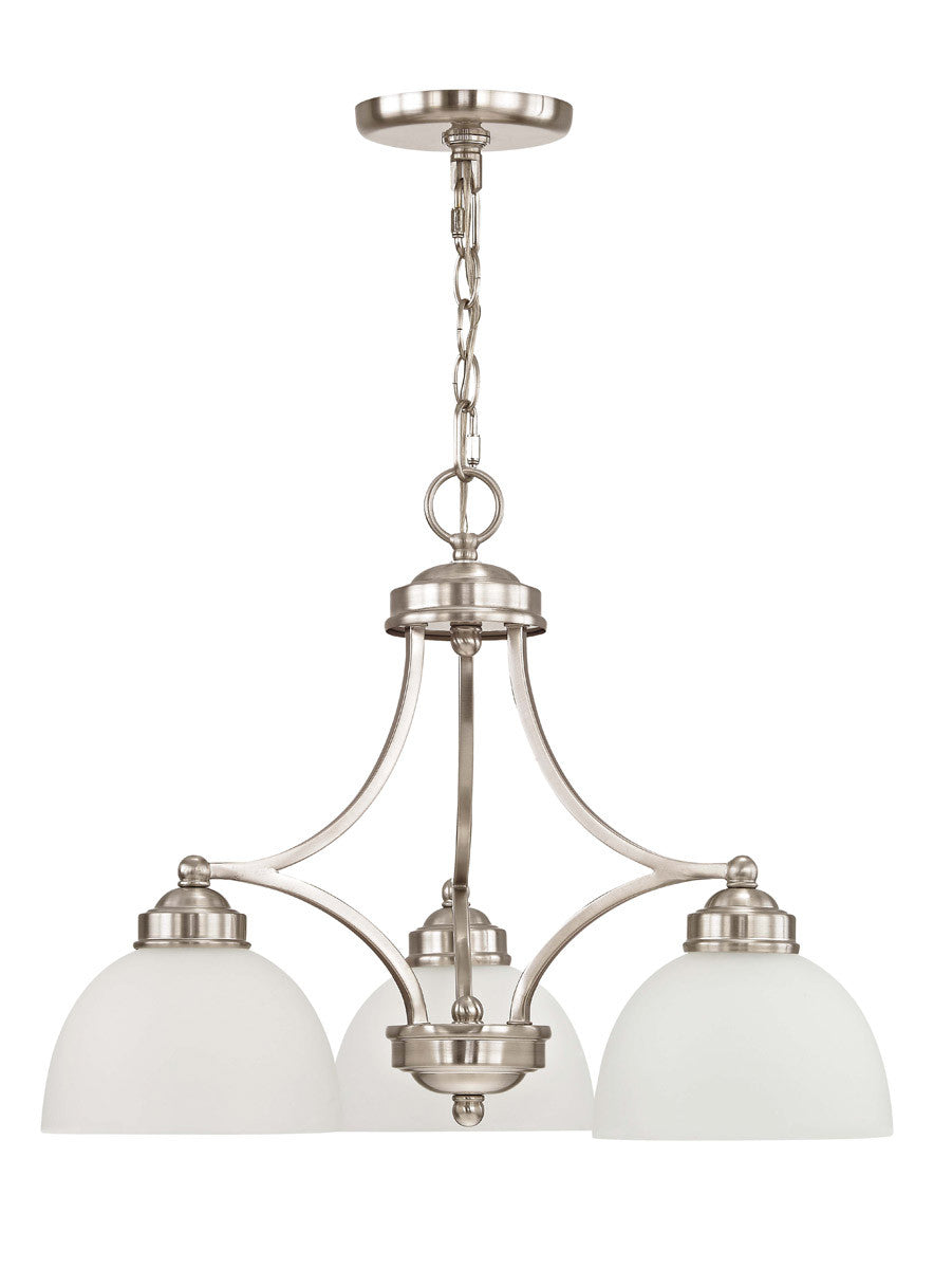 Livex Lighting Somerset Collection 3 Light Brushed Nickel Chandelier in Brushed Nickel 4223-91