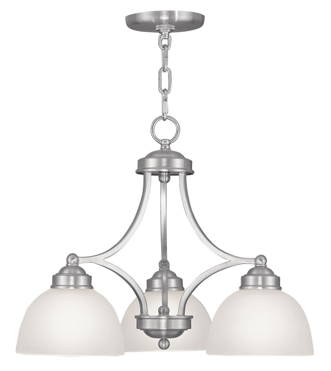 Livex Lighting Somerset Collection 3 Light Brushed Nickel Chandelier in Brushed Nickel 4223-91