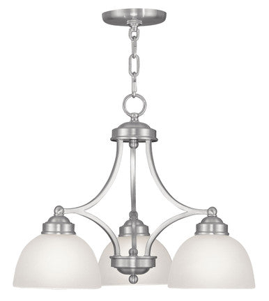 Livex Lighting Somerset Collection 3 Light Brushed Nickel Chandelier in Brushed Nickel 4223-91