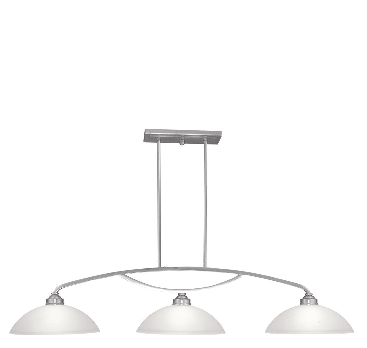 Livex Lighting Somerset Collection 3 Light Brushed Nickel Billiard/Island in Brushed Nickel 4224-91