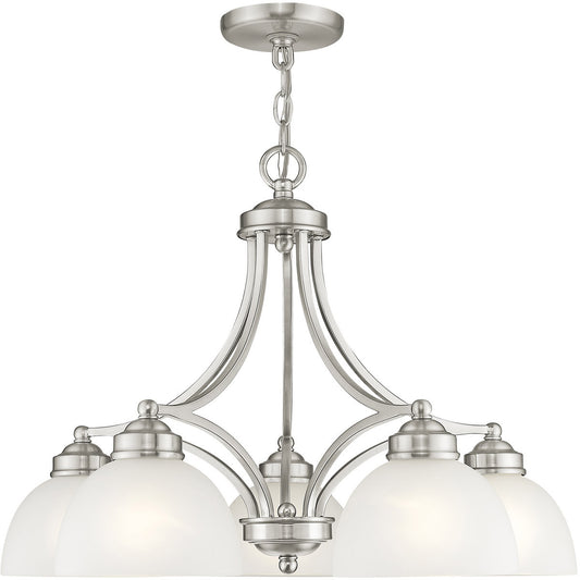 Livex Lighting Somerset Collection 5 Light Brushed Nickel Chandelier in Brushed Nickel 4225-91