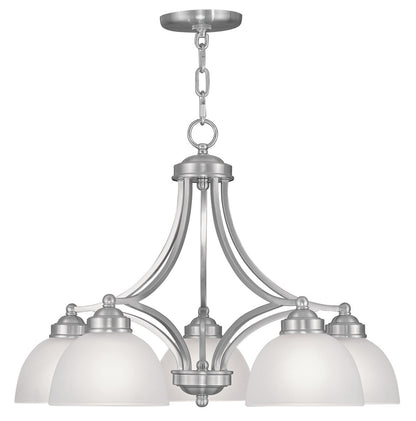 Livex Lighting Somerset Collection 5 Light Brushed Nickel Chandelier in Brushed Nickel 4225-91