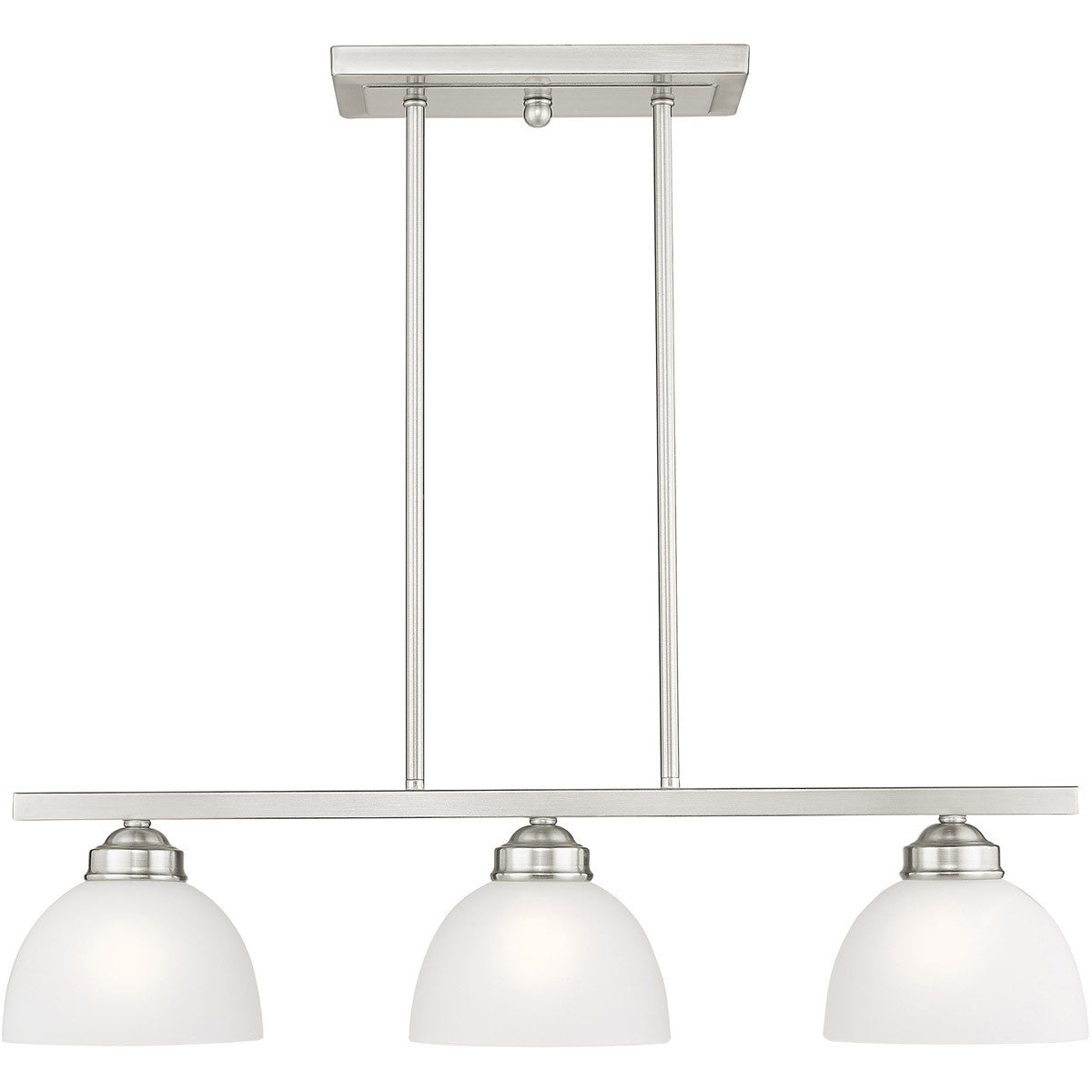 Livex Lighting Somerset Collection 3 Light Brushed Nickel Island in Brushed Nickel 4226-91