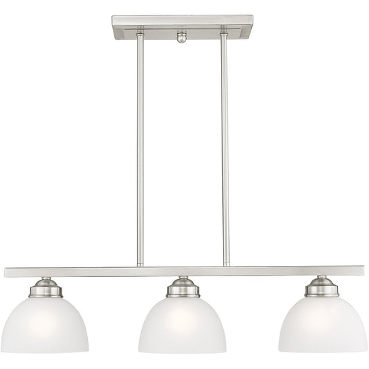 Livex Lighting Somerset Collection 3 Light Brushed Nickel Island in Brushed Nickel 4226-91