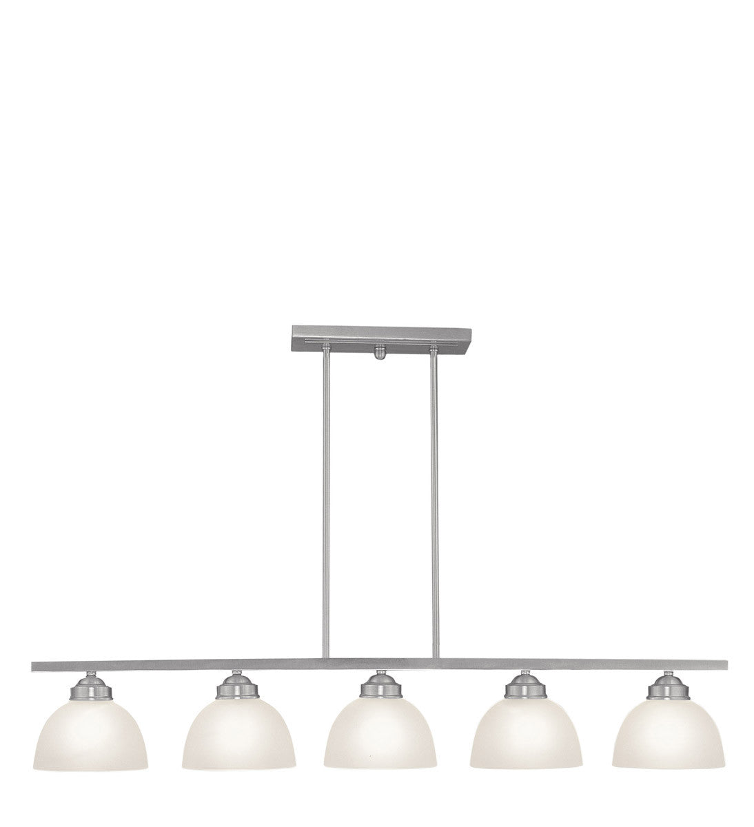 Livex Lighting Somerset Collection 5 Light Brushed Nickel Island in Brushed Nickel 4227-91