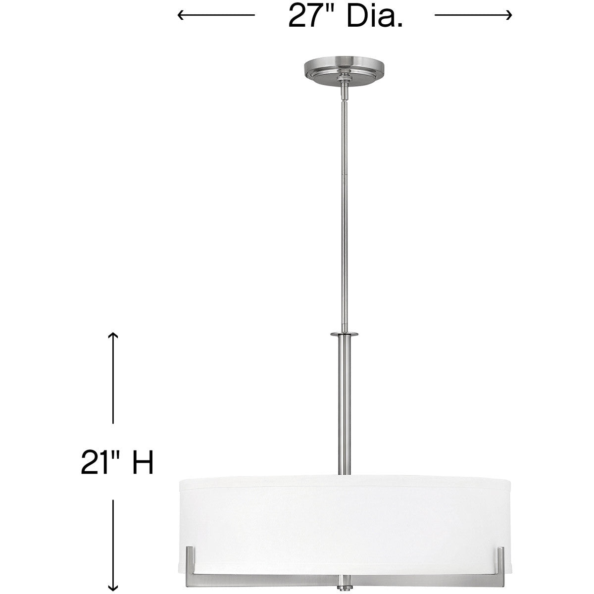 Hinkley Lighting Hayes Large Drum Brushed Nickel 4236BN