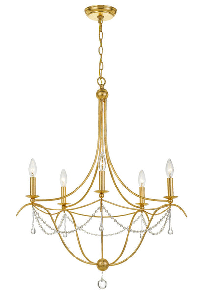 Crystorama Metro 5 Light Antique Gold Chandelier 425-GA