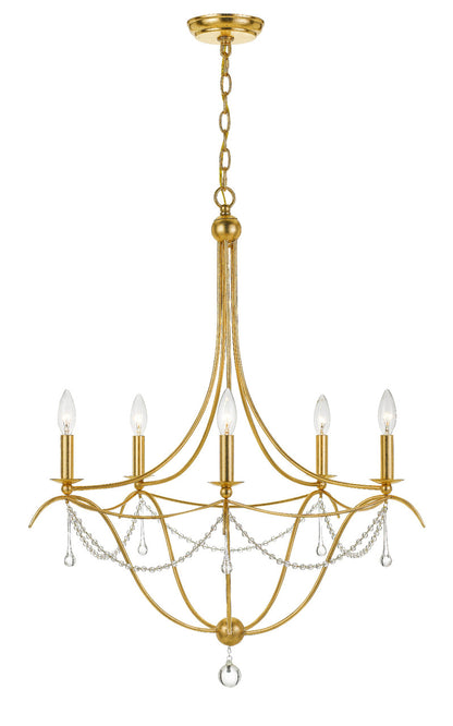 Crystorama Metro 5 Light Antique Gold Chandelier 425-GA