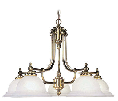 Livex Lighting North Port Collection 5 Light Antique Brass Chandelier in Antique Brass 4255-01