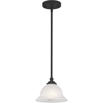 Livex Lighting North Port Collection 1 Light Black Mini Pendant in Black 4256-04