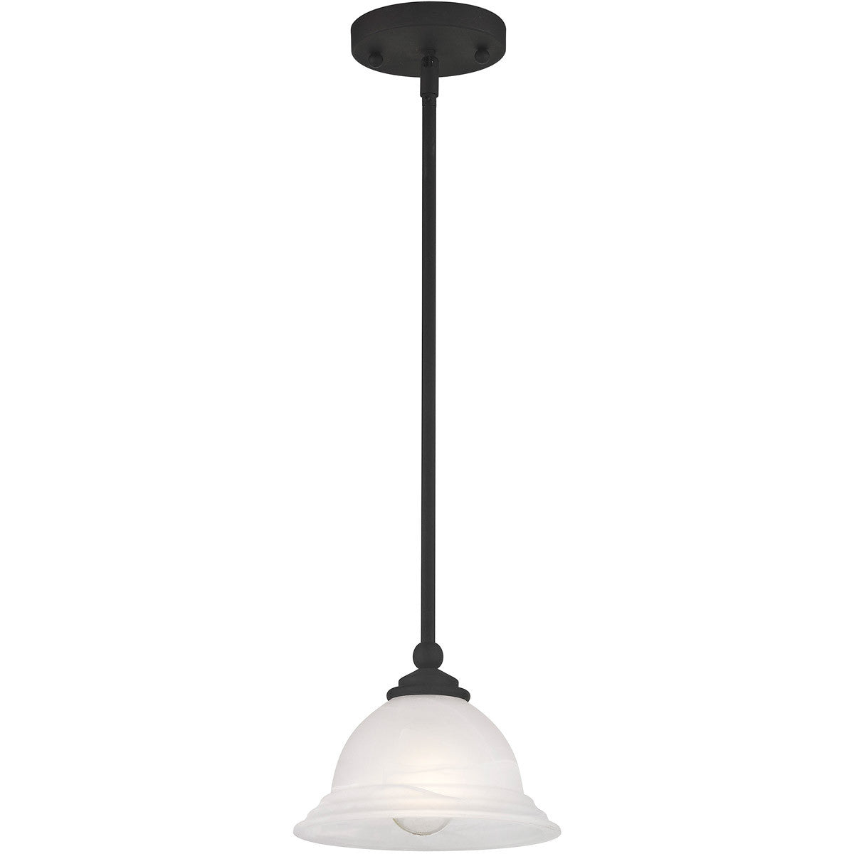 Livex Lighting North Port Collection 1 Light Black Mini Pendant in Black 4256-04