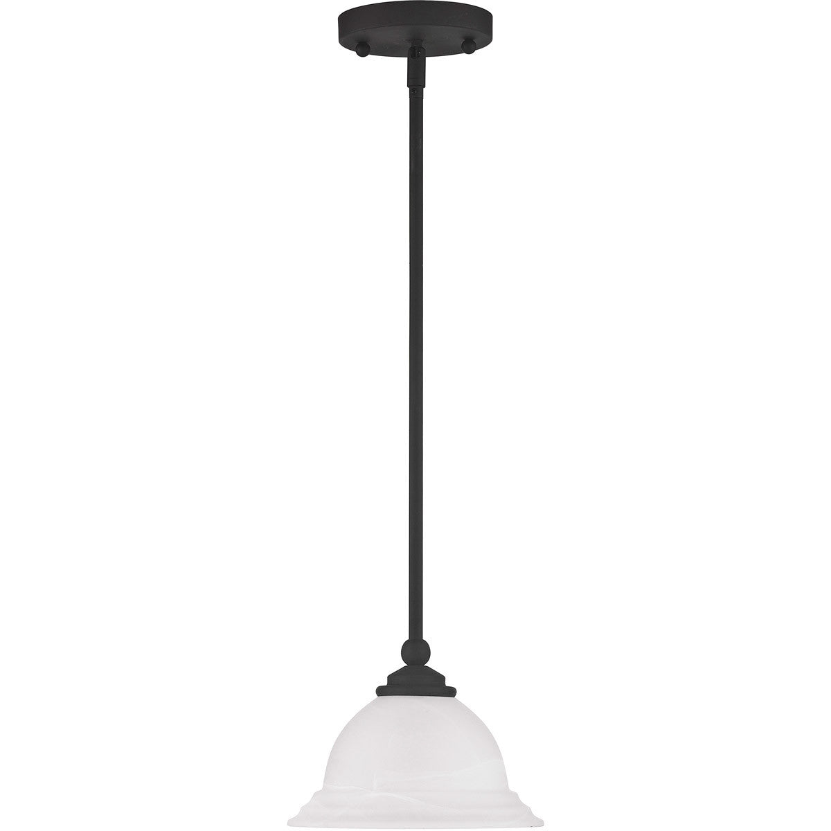 Livex Lighting North Port Collection 1 Light Black Mini Pendant in Black 4256-04