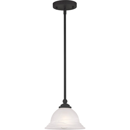 Livex Lighting North Port Collection 1 Light Black Mini Pendant in Black 4256-04